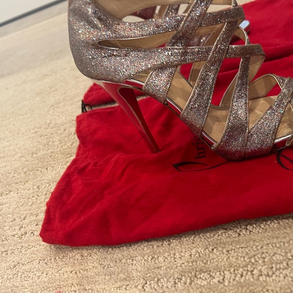 Christian Louboutin Balota Glitter Strappy Sandals size 39 1/2 %100 authentic - Picture 4 of 4
